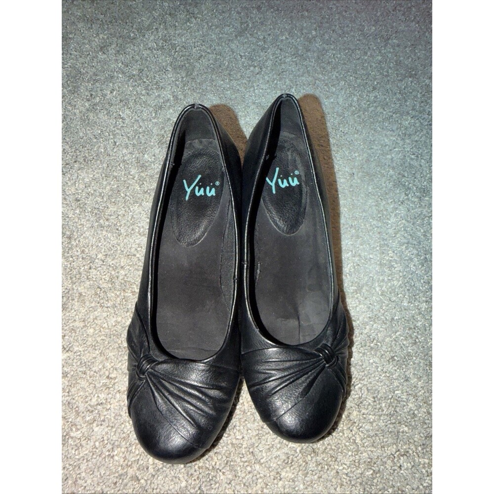 Y-2K Yuu Pump Slip On Wedge Twist Black Round Toe Sz 10 Fairy Core Diaries